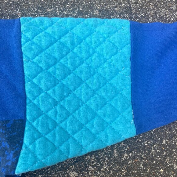 VTG 90s Major Moves Blue Quilted Long Sleeve Basketball Kids Short Sz 6 - Picture 3 of 8